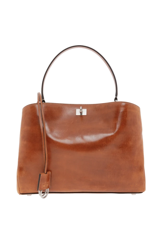 Тегіс бұзау терісінен жасалған Rodeo орташа сөмке - фото 1