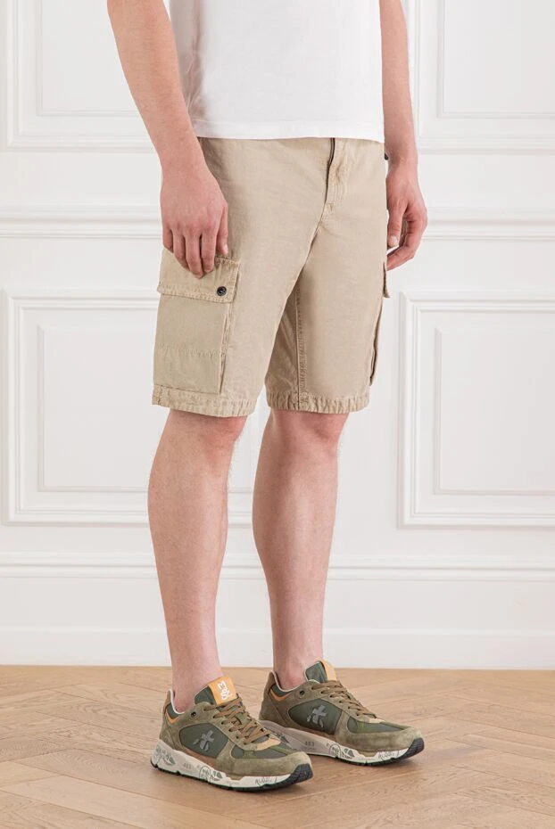 Stone Island шорты-бермуды cargo из хлопкового полотна с начесом 188150 - фото 3