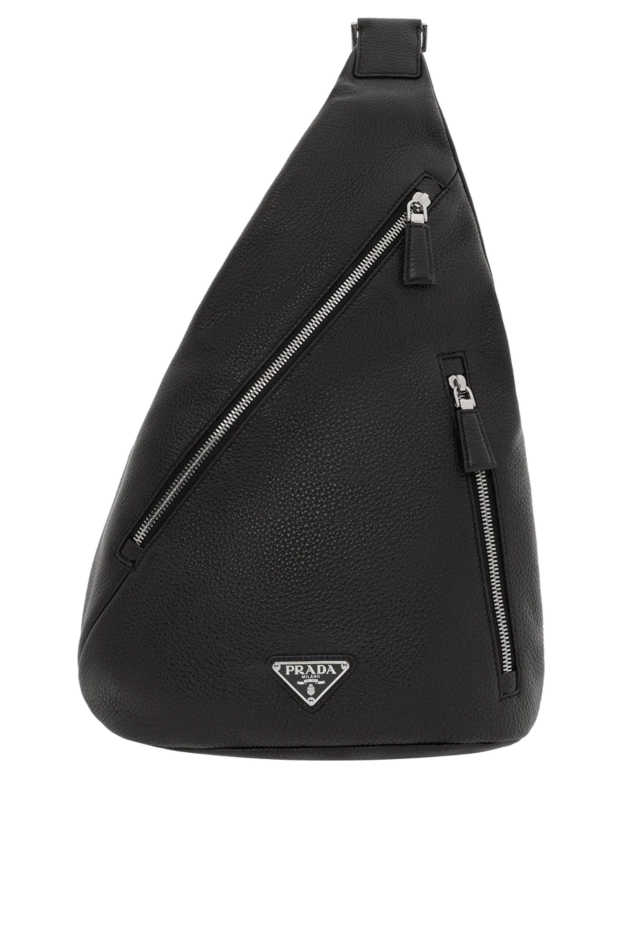 Кожаная сумка через плечо Cross черная - фото 1