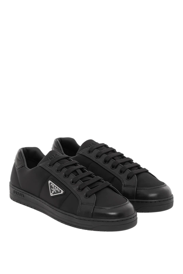 Prada сникеры downtown из re-nylon черные с логотипом мужские 188157 - фото 2