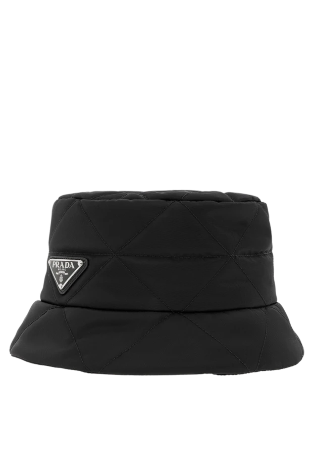 Prada стеганая панама с треугольным логотипом черная женская 188162 - фото 3