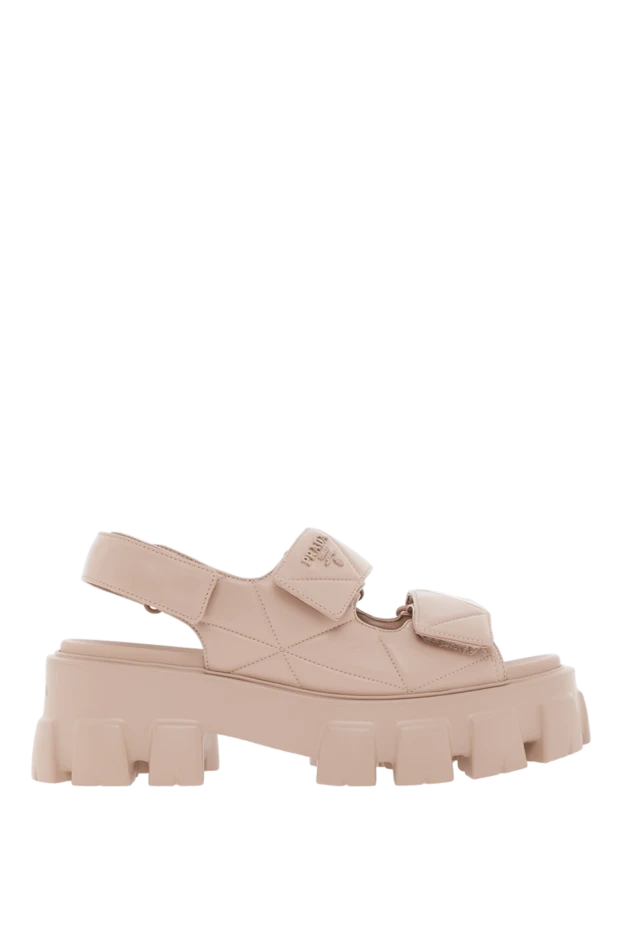 Бежевый Monolith әйелдер наппа былғары сандалі - фото 1