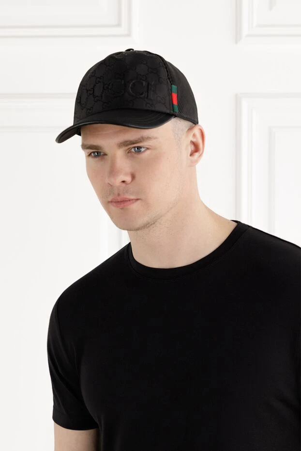 Gucci бедерлі логотипі және веб-лентасы бар нейлон бейсбол қалпақ 188171 - фото 2