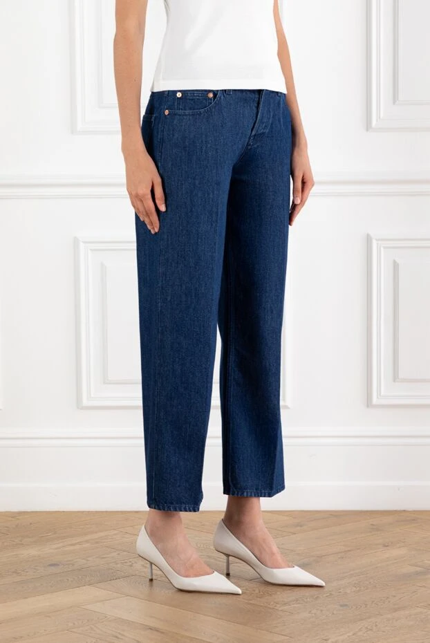 Gucci брюки из денима прямого кроя женские синие 188174 - фото 3