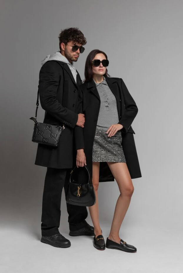 Gucci твидовая юбка мини в полоску серая 188176 - фото 2