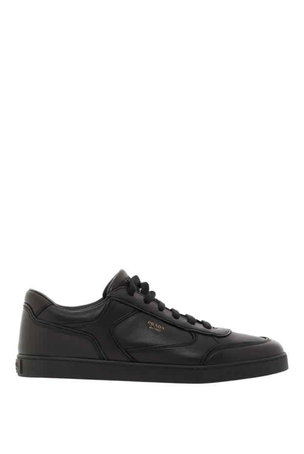 Leather sneakers with inserts black men's - photo 1