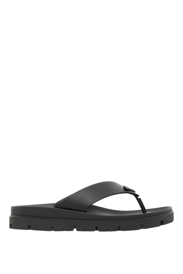 Сандалии Black Eva черные мужские с логотипом - фото 1