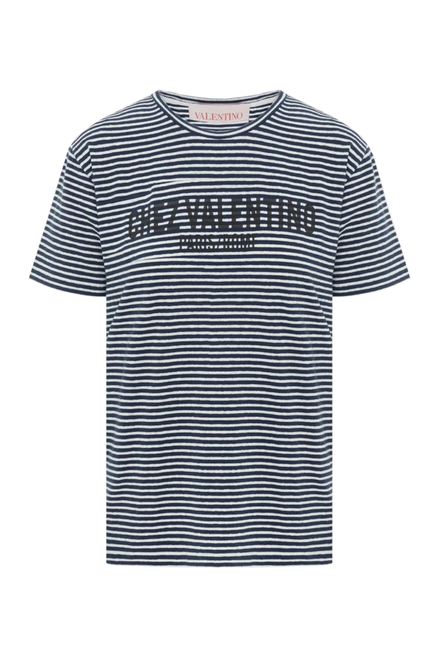 Chez көк жолақты басылған футболка - фото 1