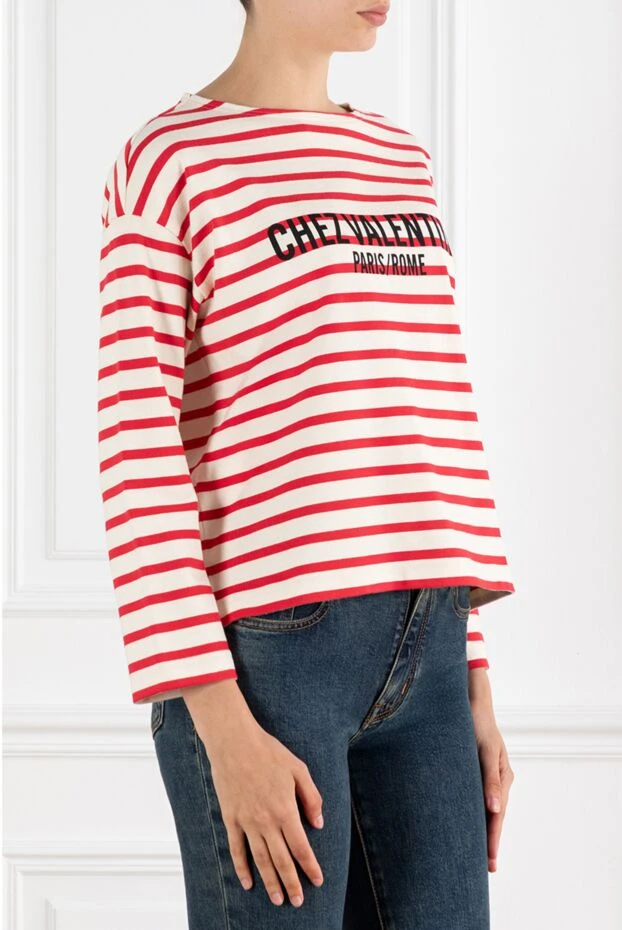 Valentino джемпер с принтом chez в красную полоску 188185 - фото 3