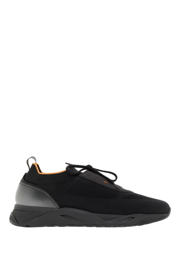 Созылған тоқылған ерлер қара кроссовкалары - фото 1