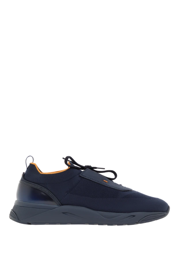 Santoni мужские синие кроссовки из эластичного трикотажа 188197 - фото 1