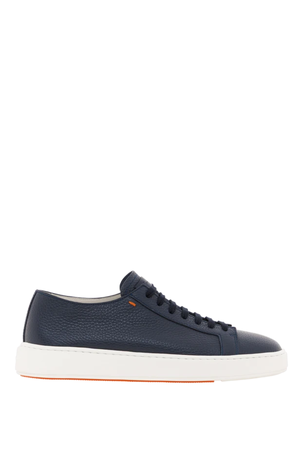 Men's Blue Grain Leather Sneakers Blue - photo 1