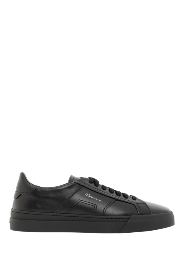 Men's black sneakers made of genuine leather - photo 1