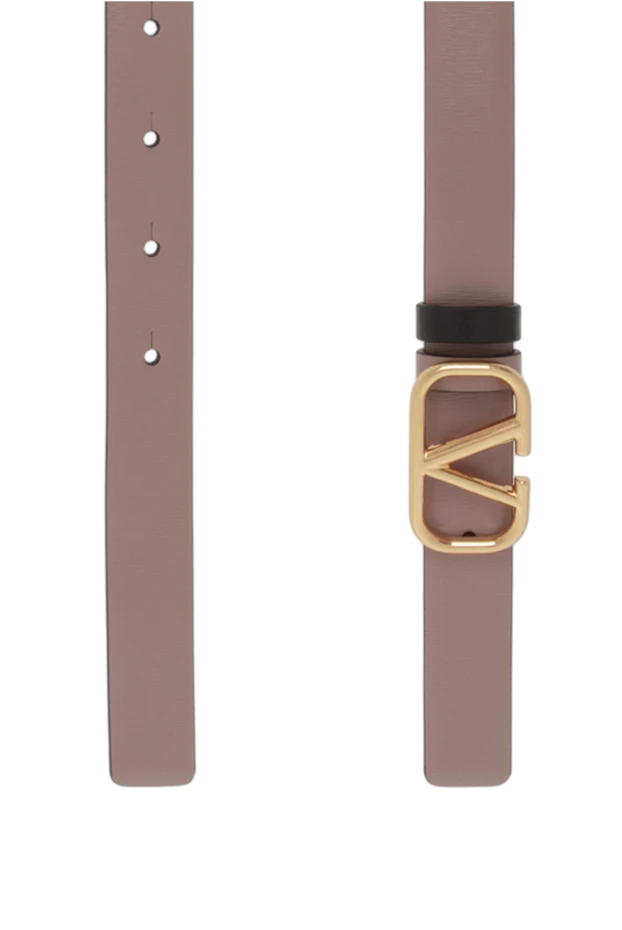 Valentino двусторонний бежевый ремень vlogo signature из телячьей кожи 188216 - фото 3