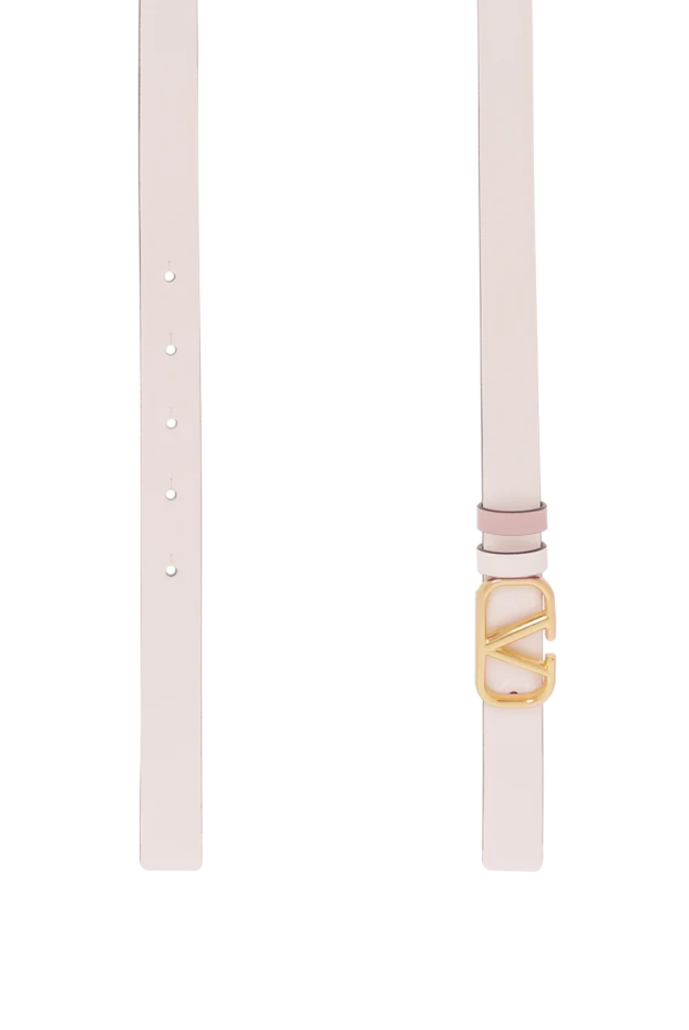 Valentino двусторонний белый ремень vlogo signature из телячьей кожи 188217 - фото 2