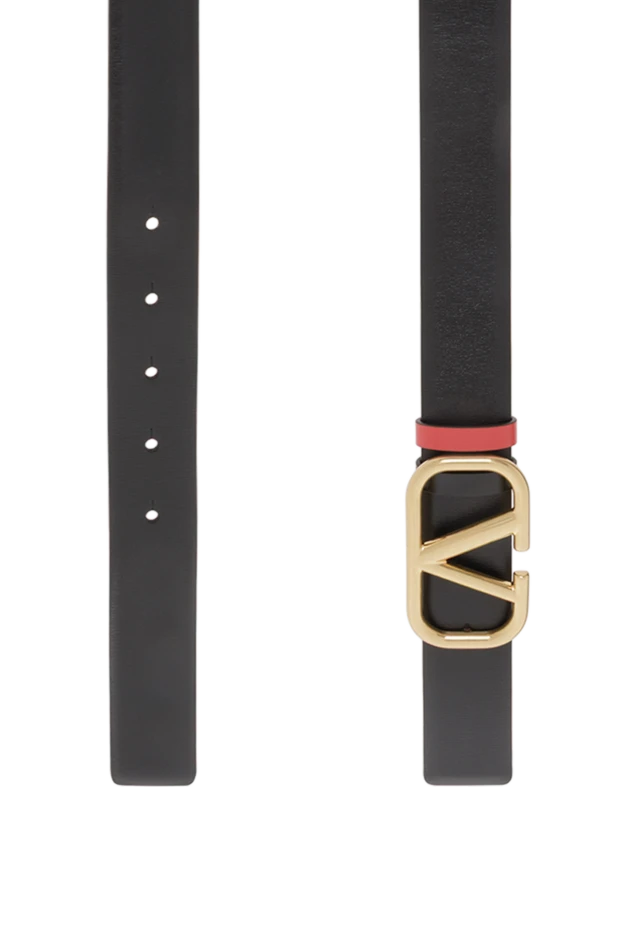 Valentino двусторонний черный ремень vlogo signature из глянцевой телячьей кожи 188218 - фото 3