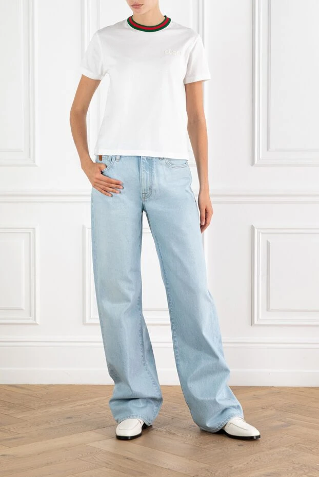 Jacob Cohen широкие джинсы прямого кроя голубые женские 188224 - фото 2