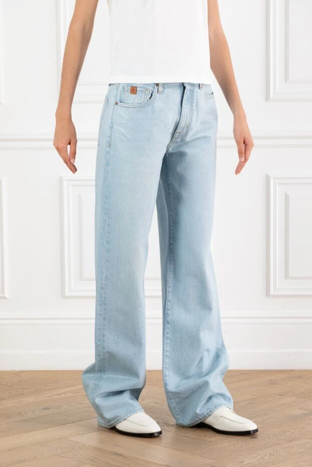 Jacob Cohen широкие джинсы прямого кроя голубые женские 188224 - фото 3