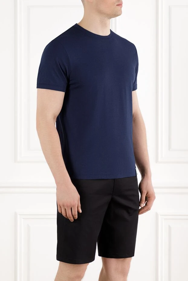 Stefano Ricci blue men's t-shirt with eagle patch on the hem 188229 - photo 3