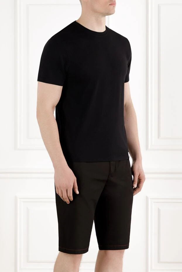 Stefano Ricci black men's t-shirt with eagle patch on the hem 188231 - photo 3