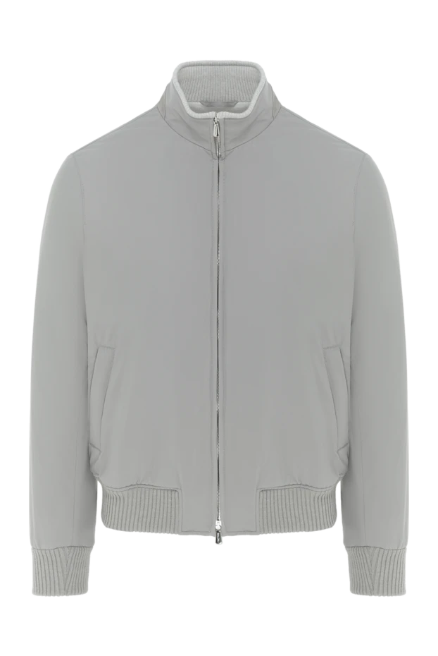 Ерлерге арналған контрастты жағалы сұр бомбардир күрте - фото 1