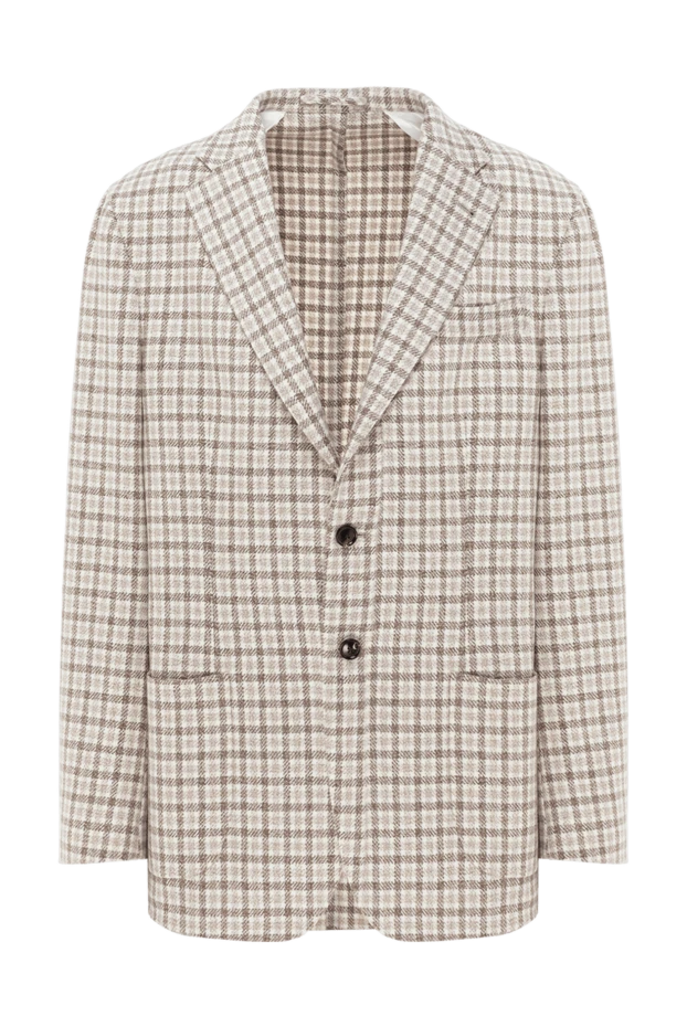 Пиджак из кашемира светло-бежевого оттенка с клетчатым узором
- фото 1