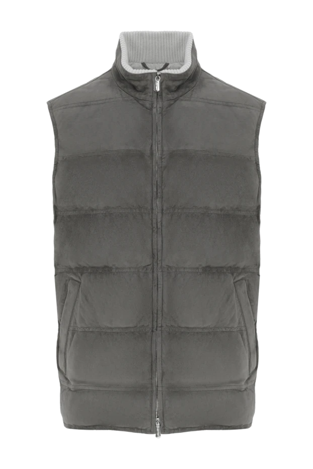 Сұр түсті сыдырмамен қапталған күдері жилет - фото 1