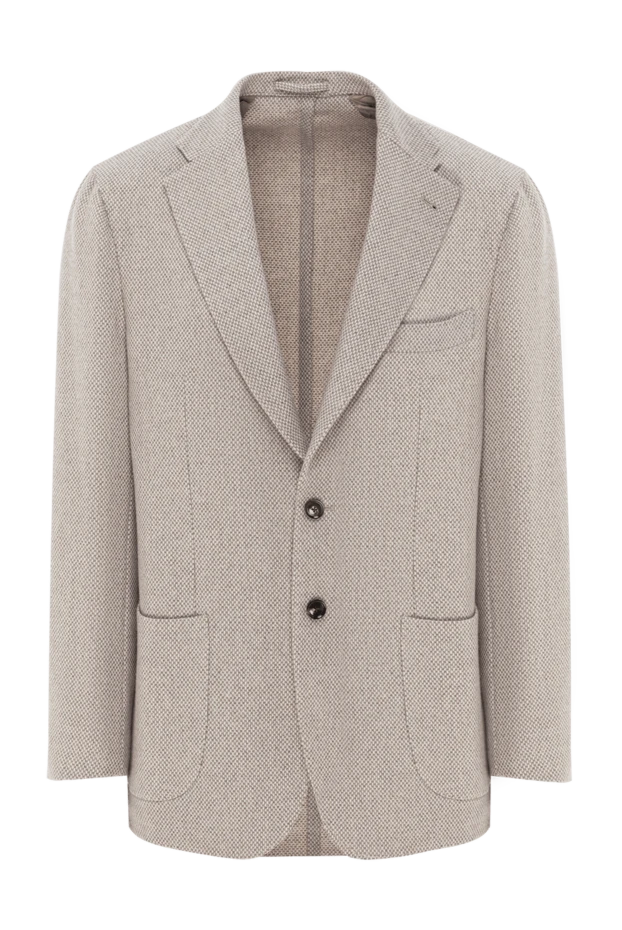 Ашық бежевый түсті жұмсақ кашемирден жасалған бір төсті күрте - фото 1