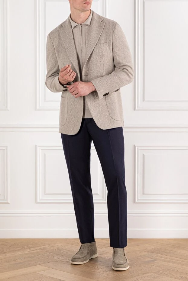 Enrico Mandelli однобортный пиджак из мягкого кашемира светло-бежевого цвета 188259 - фото 2