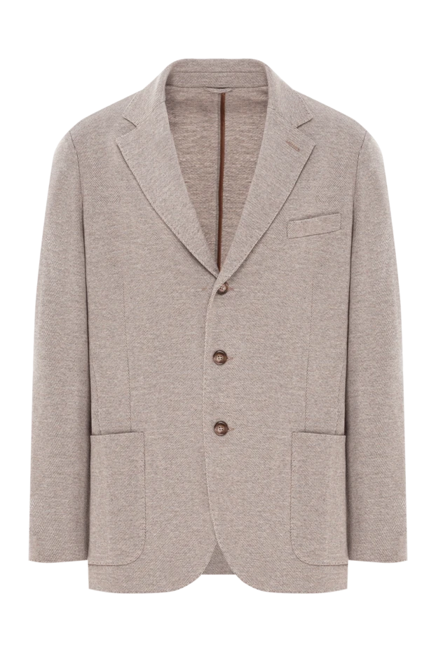 Жылы құмды реңкті диагональды текстурадағы мақта және жүн күрте
- фото 1