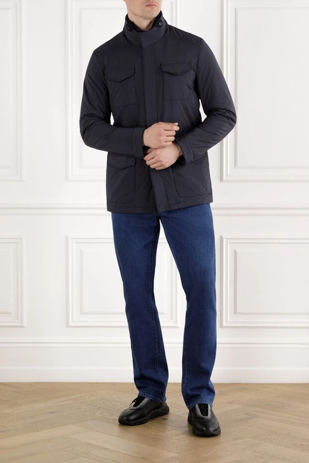 Enrico Mandelli men's tanker style jacket in blue 188272 - photo 2