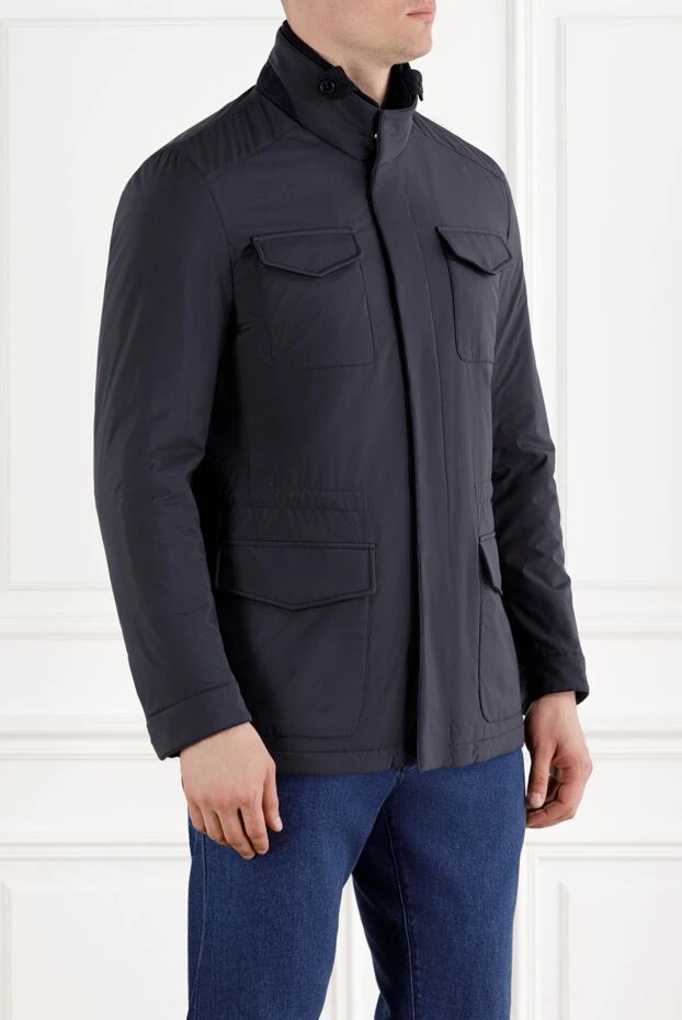 Enrico Mandelli men's tanker style jacket in blue 188272 - photo 3