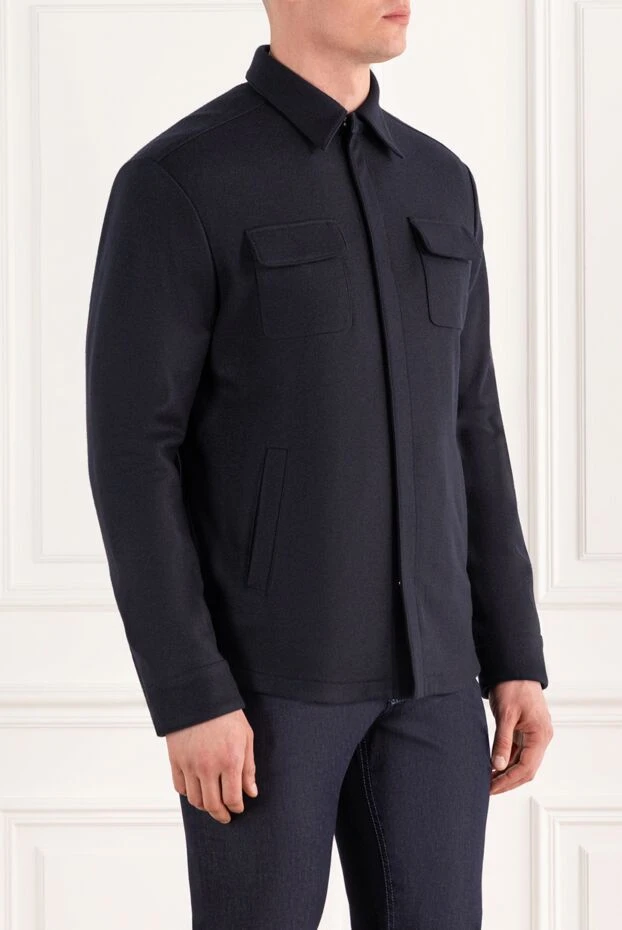 Enrico Mandelli men's blue cashmere jacket 188273 - photo 3