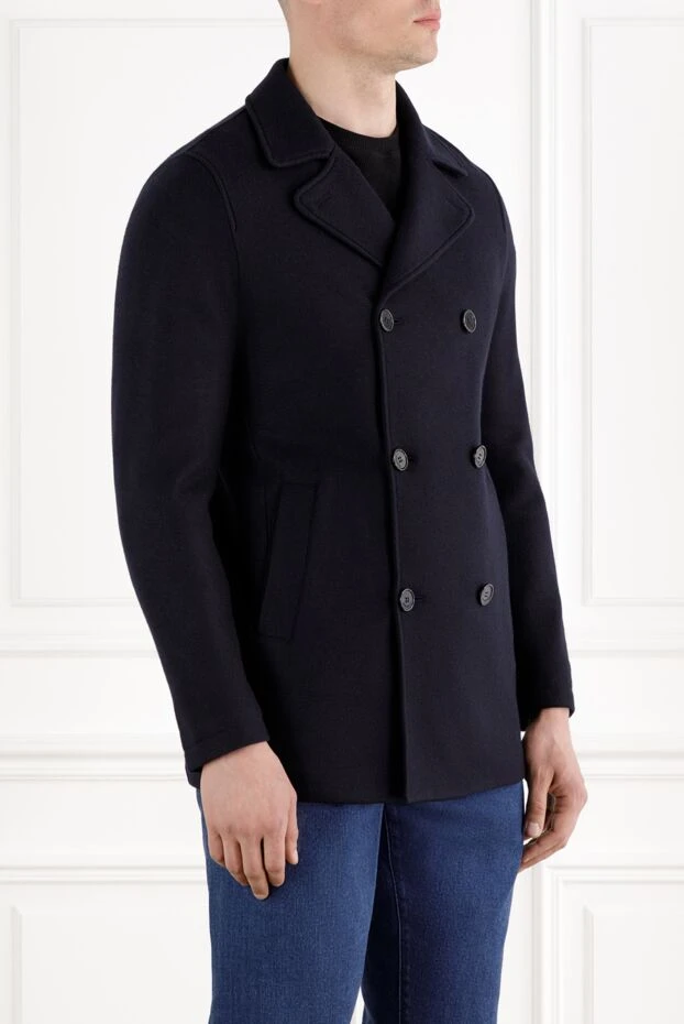 Enrico Mandelli short double-breasted cashmere coat blue men's 188274 - photo 3