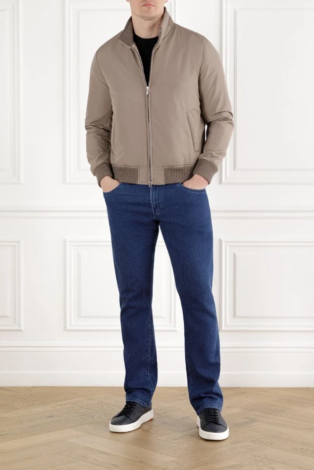 Enrico Mandelli легкая куртка бомбер бежевого цвета мужская 188286 - фото 2