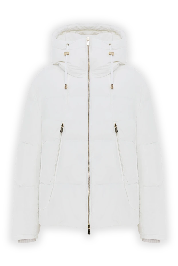 Белый легкий пуховик с капюшоном женский - фото 1