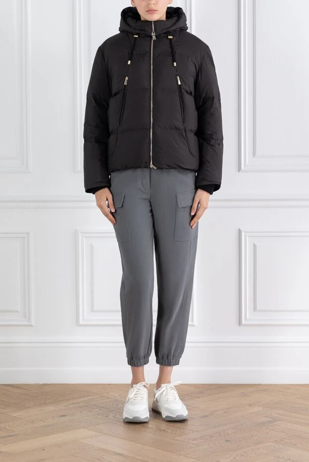 Enrico Mandelli черный легкий пуховик с капюшоном женский 188298 - фото 2