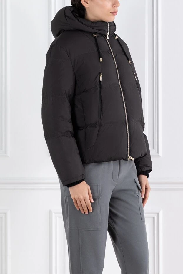 Enrico Mandelli черный легкий пуховик с капюшоном женский 188298 - фото 3