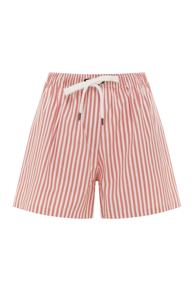 Жолақты мақта және жібек шорты қызыл әйелдер - фото 1