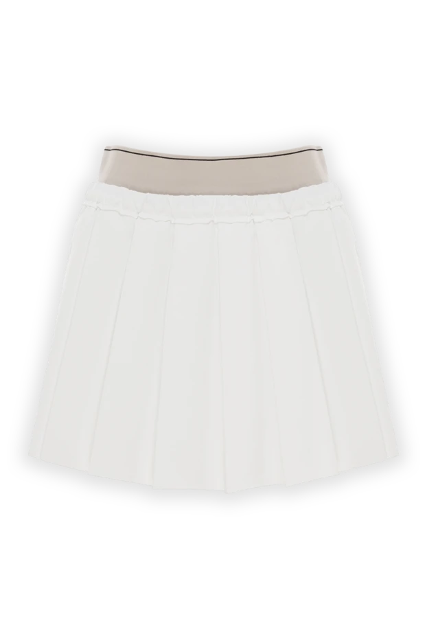 Pleated poplin mini skirt with tennis logo - photo 1