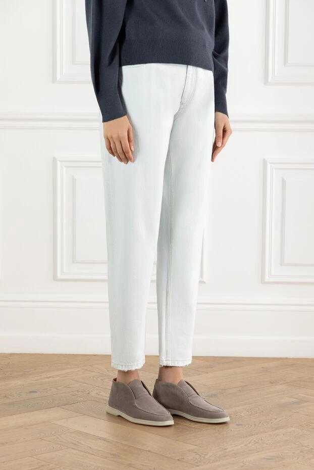 Brunello Cucinelli light blue women's jeans made of natural cotton 188315 - photo 3