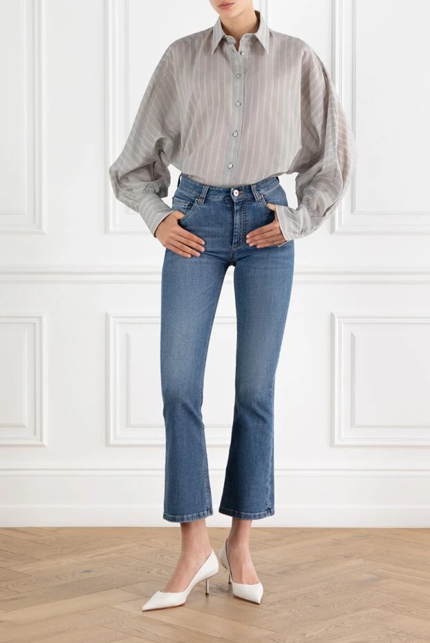 Brunello Cucinelli blue distressed cotton jeans 188318 - photo 2