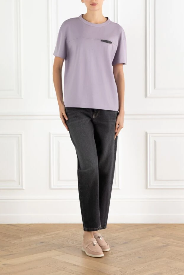 Brunello Cucinelli women's cotton jeans dark gray 188320 - photo 3