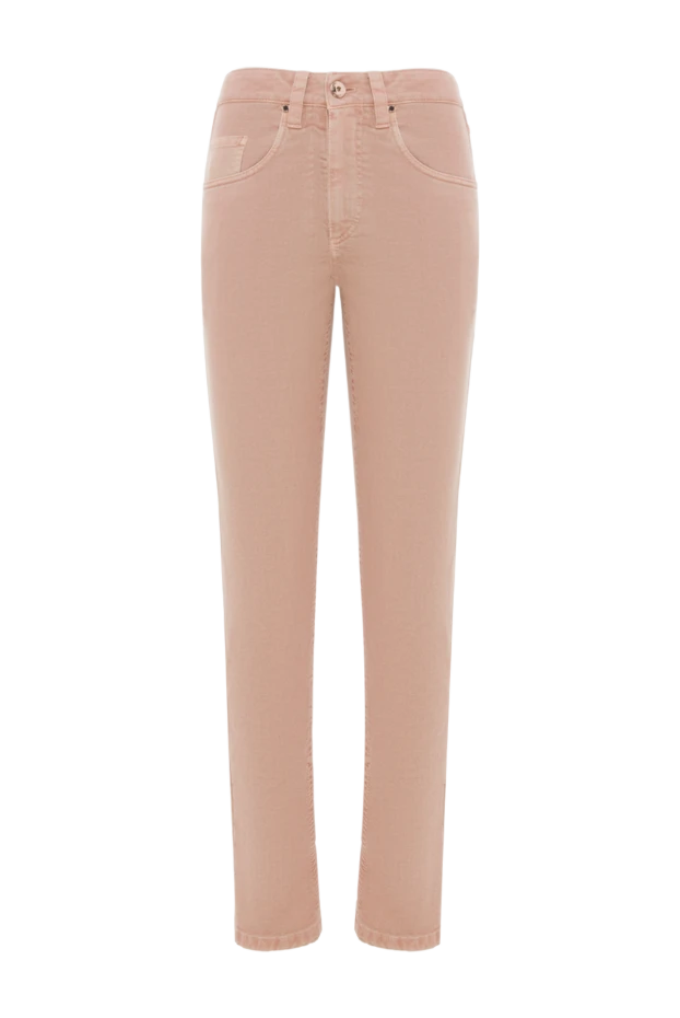 Brunello Cucinelli pink cotton jeans with logo for women 188323 - photo 1