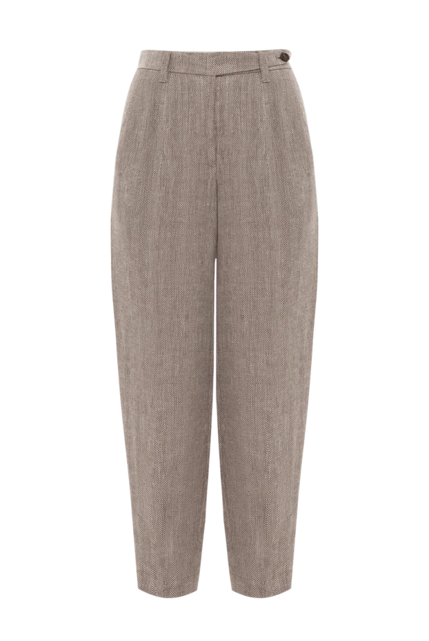 Әйелдерге арналған зығыр майшабақ шалбары бежевый - фото 1