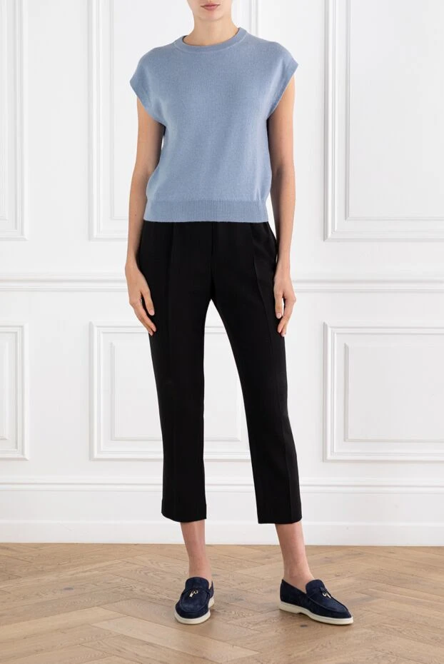 Brunello Cucinelli black women's trousers with elastic waistband 188337 - photo 2