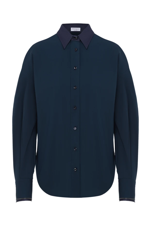 Women's blue shirt with monili chain - photo 1