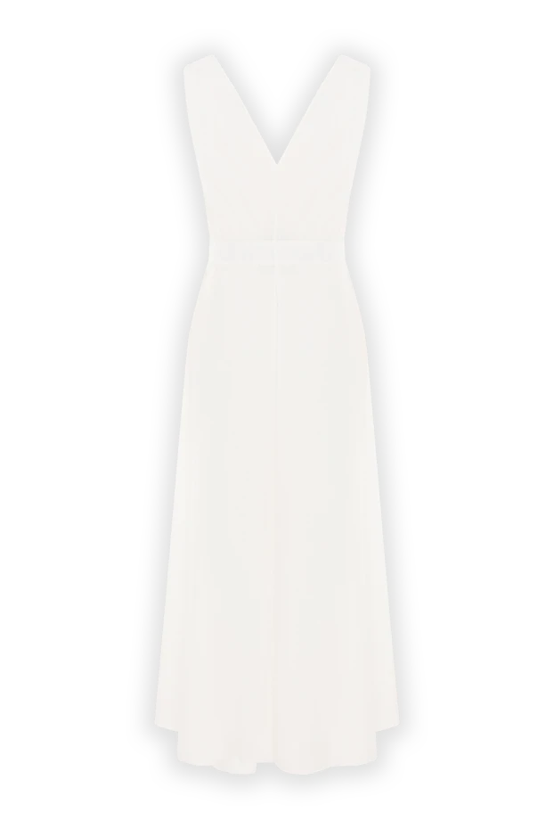 Brunello Cucinelli белое платье с v-образным вырезом и поясом 188356 - фото 1