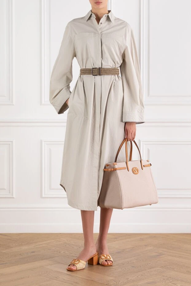 Brunello Cucinelli cotton safari shirt dress gray 188357 - photo 2