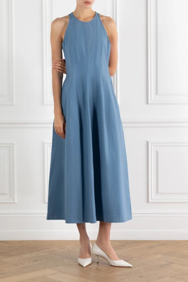 Brunello Cucinelli blue cotton sleeveless dress 188360 - photo 2